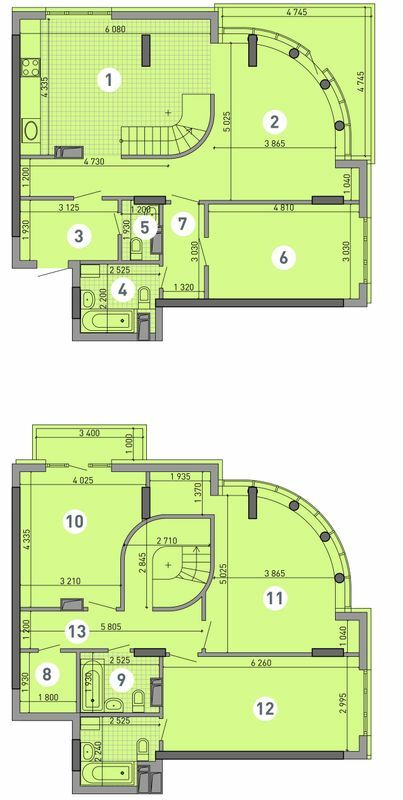 Двухуровневая 164.69 м² в ЖК Паркове місто от 41 550 грн/м², Киев