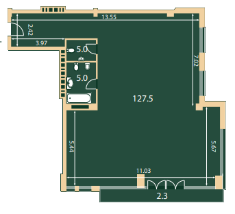 Вільне планування 139.6 м² в КБ Hidden від 94 050 грн/м², Київ
