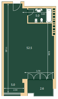 Вільне планування 65.1 м² в КБ Hidden від 131 670 грн/м², Київ
