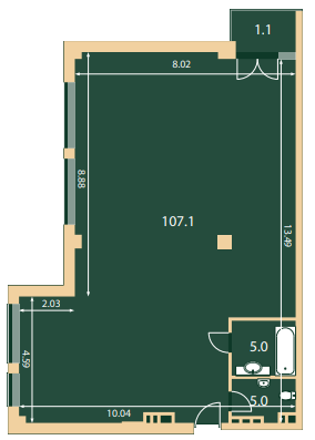 Вільне планування 118.2 м² в КБ Hidden від 125 400 грн/м², Київ