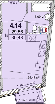 1-кімнатна 30.48 м² в Апарт-комплекс Ітака від 30 100 грн/м², Одеса