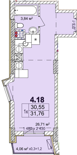 1-кімнатна 31.76 м² в Апарт-комплекс Ітака від 30 100 грн/м², Одеса