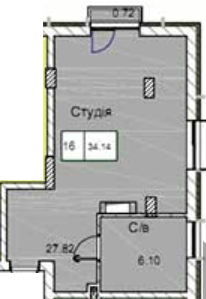 Студия 34.18 м² в ЖК Love от 17 100 грн/м², Одесса