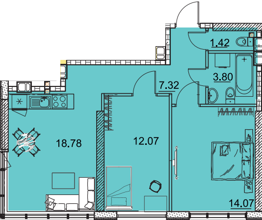 2-комнатная 60 м² в ЖК Manhattan от 24 000 грн/м², Одесса