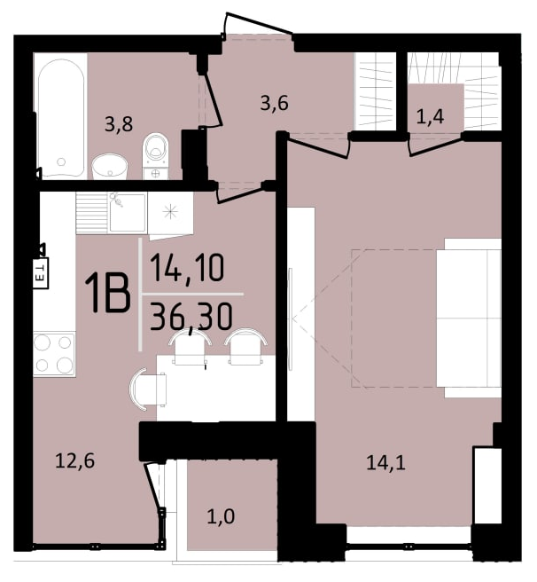 1-кімнатна 37.5 м² в ЖК Тріумф Софіївський від 24 000 грн/м², с. Щасливе