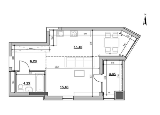 1-комнатная 45.76 м² в ЖК Nordica Residence от 60 990 грн/м², Киев