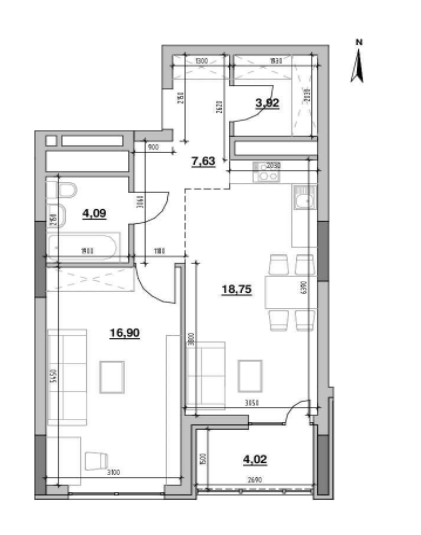 1-кімнатна 55.31 м² в ЖК Nordica Residence від 48 008 грн/м², Київ
