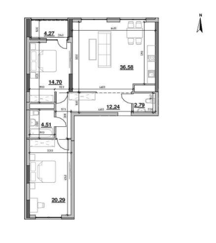 2-кімнатна 95.38 м² в ЖК Nordica Residence від 40 411 грн/м², Київ