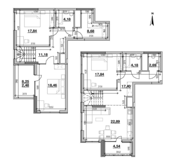 Дворівнева 132.36 м² в ЖК Nordica Residence від 49 463 грн/м², Київ