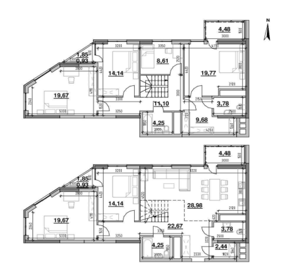 Двухуровневая 197.75 м² в ЖК Nordica Residence от 51 029 грн/м², Киев