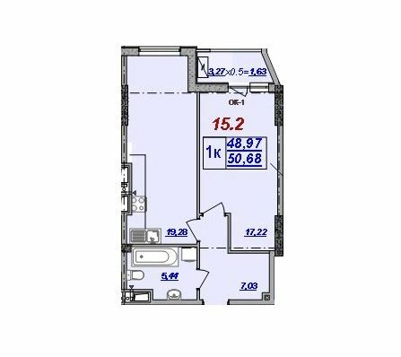 1-кімнатна 50.68 м² в ЖК Мілос від 30 800 грн/м², Одеса