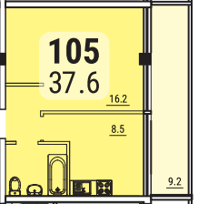 1-кімнатна 37.6 м² в ЖК Море від 35 850 грн/м², Одеса