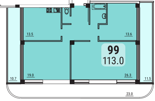 3-комнатная 113 м² в ЖК Море от 35 850 грн/м², Одесса