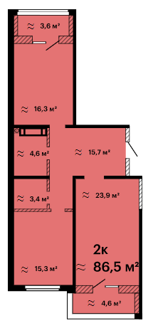 2-комнатная 86.5 м² в ЖК Оскар от 34 650 грн/м², Одесса