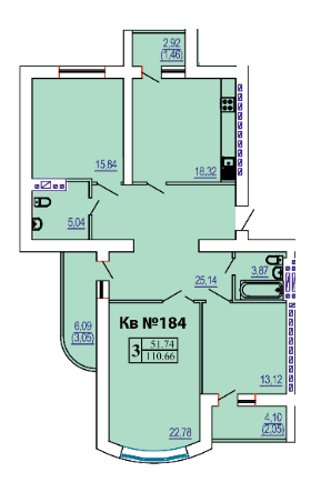 3-кімнатна 110.66 м² в ЖК Перемога від 28 150 грн/м², Одеса