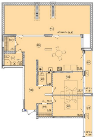 3-кімнатна 111.79 м² в ЖК Простір на Педагогічній від 34 050 грн/м², Одеса