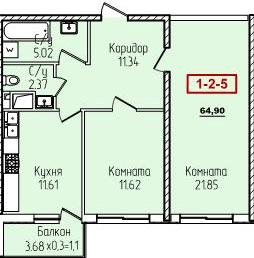 2-кімнатна 64.9 м² в ЖК П'ятдесят перша перлина від 26 350 грн/м², Одеса