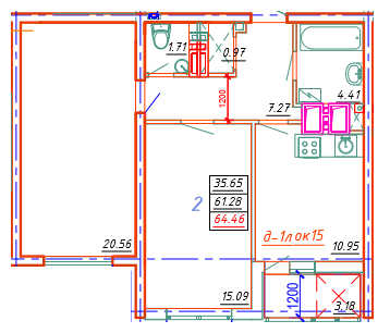 2-комнатная 64.46 м² в ЖК Удобный от 25 000 грн/м², Одесса