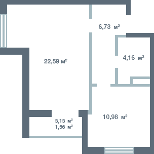 1-комнатная 45.49 м² в ЖК Новосел от 16 950 грн/м², с. Молодежное