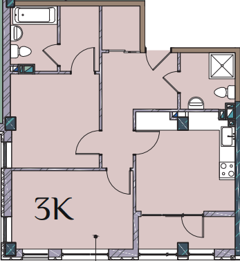 3-комнатная 68.4 м² в ЖК Гринвич Парк от 17 850 грн/м², с. Иличанка