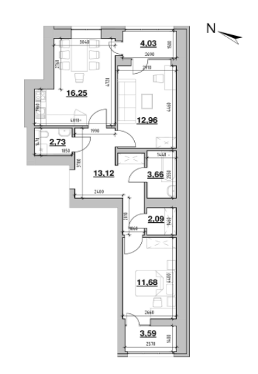 2-комнатная 70.11 м² в ЖК Шенген от 23 562 грн/м², Львов