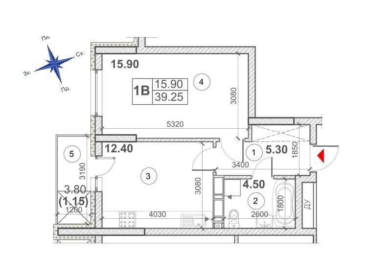 1-кімнатна 39.25 м² в ЖК Кирилівський Гай від 36 015 грн/м², Київ