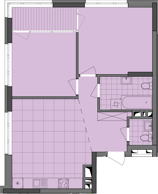 2-кімнатна 70.93 м² в ЖК Dibrova Park від 24 003 грн/м², Київ