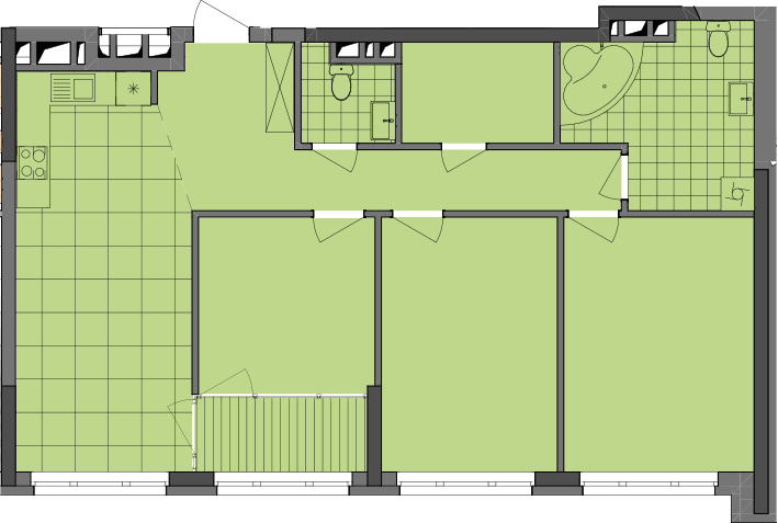 3-кімнатна 96.75 м² в ЖК Dibrova Park від 24 252 грн/м², Київ