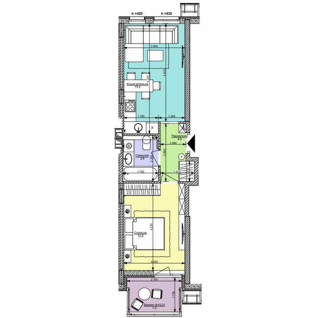 1-комнатная 37.5 м² в ЖК Файна Таун от 55 350 грн/м², Киев