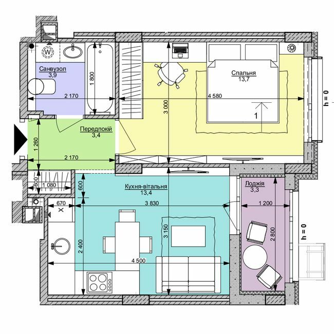 1-кімнатна 40.1 м² в ЖК Файна Таун від 55 350 грн/м², Київ