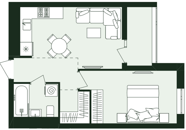 1-комнатная 41.65 м² в ЖК Avalon Zelena Street от 27 500 грн/м², Львов