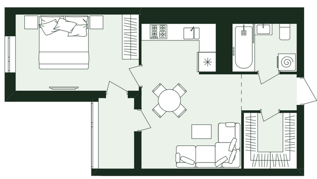 1-кімнатна 42.11 м² в ЖК Avalon Zelena Street від 27 500 грн/м², Львів