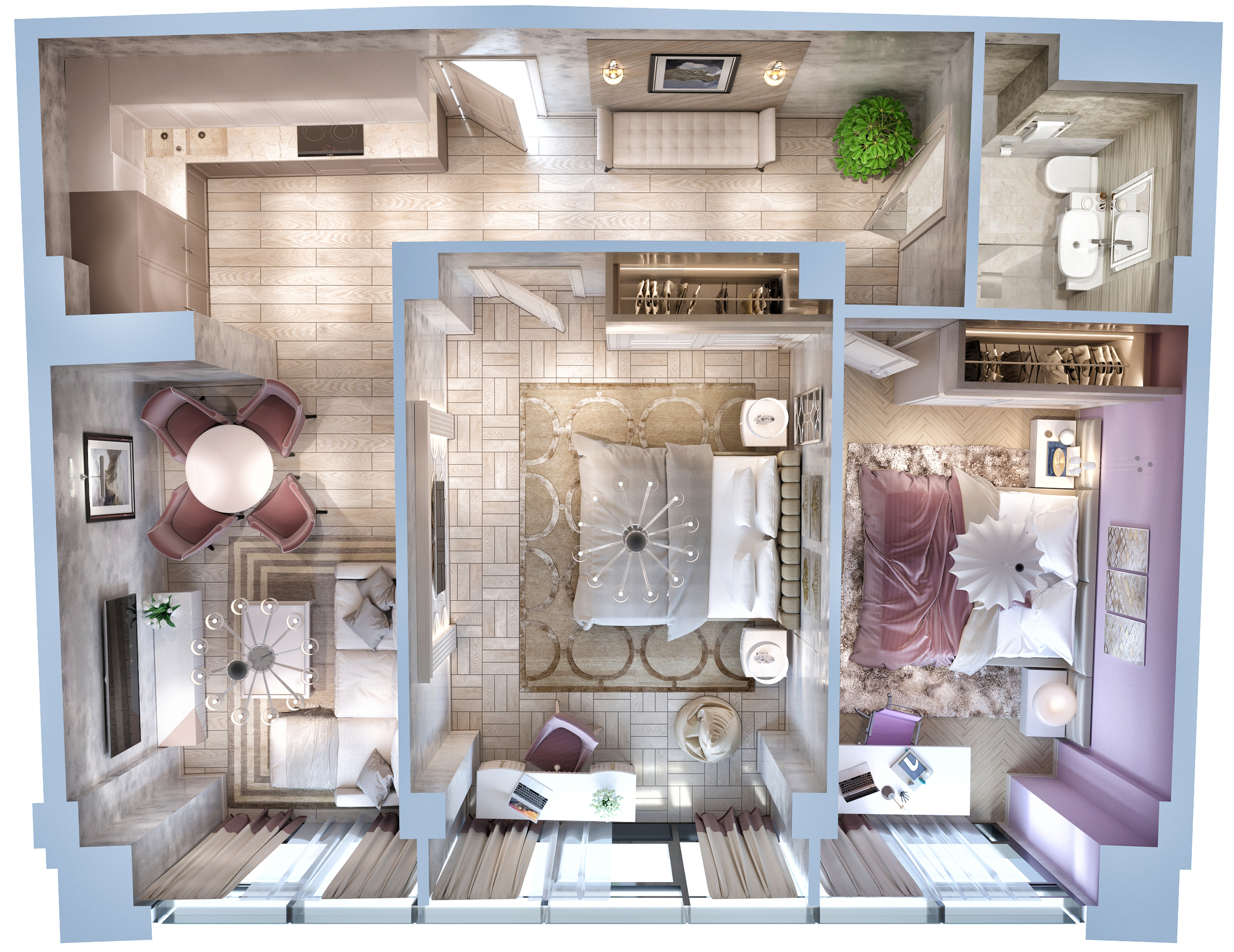 2-комнатная 73.22 м² в ЖК Авторский район от 27 900 грн/м², с. Фонтанка