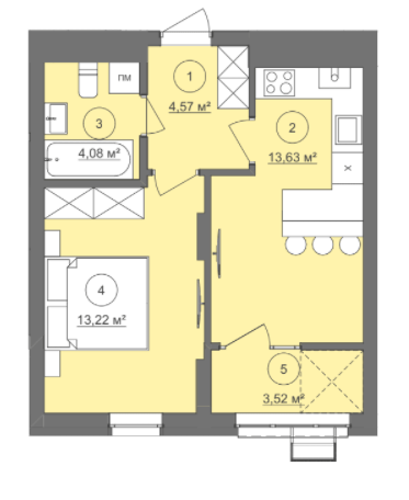 1-кімнатна 39.02 м² в ЖК Well Home від 28 250 грн/м², Львів