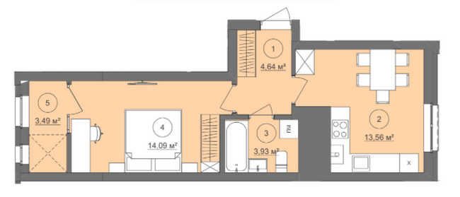 1-кімнатна 39.71 м² в ЖК Well Home від 28 250 грн/м², Львів