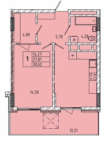 1-кімнатна 38.62 м² в ЖК вул. Миколайчука, 38 від 21 000 грн/м², Львів