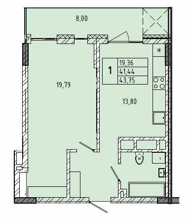 1-кімнатна 43.75 м² в ЖК вул. Миколайчука, 38 від 21 000 грн/м², Львів