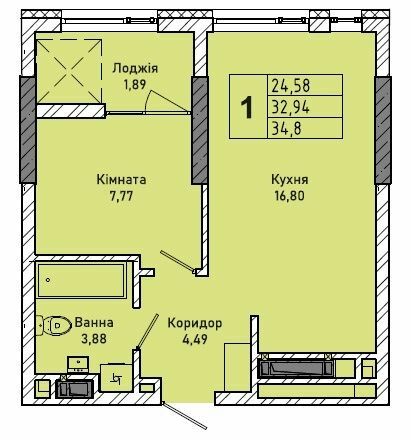 1-комнатная 34.8 м² в ЖК на ул. Миколайчука, 38 от 21 000 грн/м², Львов