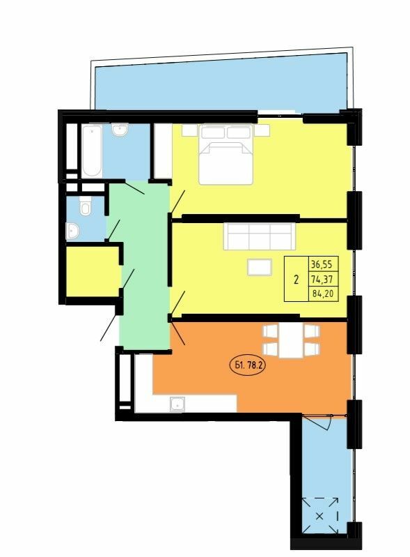 2-комнатная 84.2 м² в ЖК ул. Замарстыновская, 134А от 30 000 грн/м², Львов