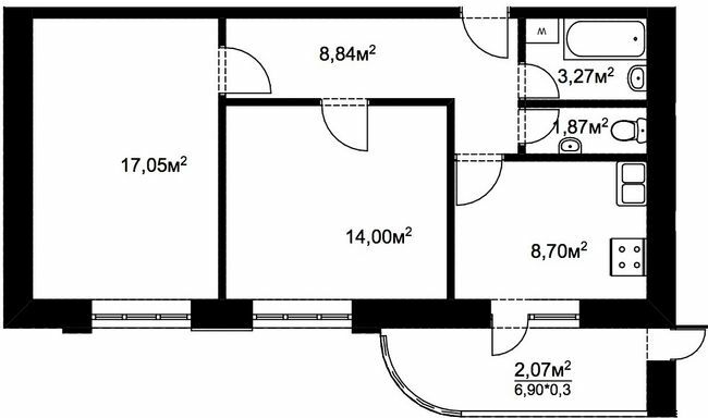 2-комнатная 55.8 м² в ЖК Подворье от 13 100 грн/м², с. Подворки