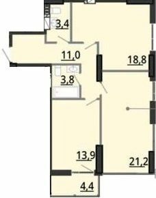 2-комнатная 73.42 м² в ЖК BonAparte от 31 000 грн/м², Харьков