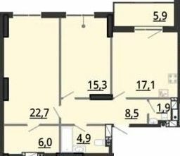 2-кімнатна 79.38 м² в ЖК BonAparte від 31 000 грн/м², Харків