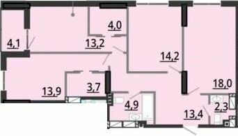 3-кімнатна 89.72 м² в ЖК BonAparte від 29 500 грн/м², Харків