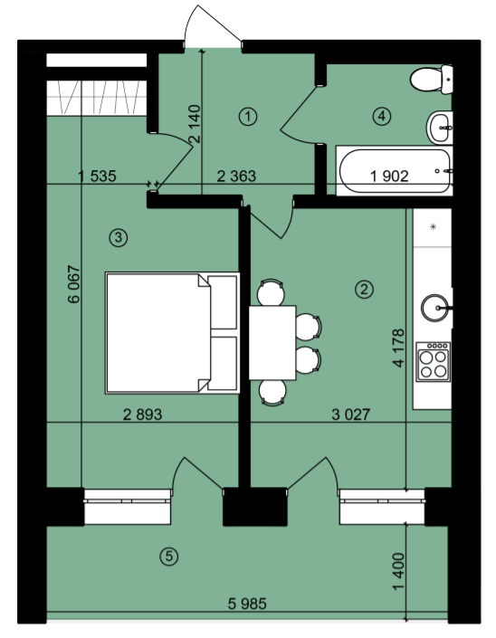 1-комнатная 40.61 м² в ЖК Urban City от 20 000 грн/м², Харьков