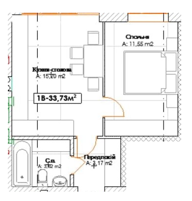 1-кімнатна 33.73 м² в КБ Поема від 32 800 грн/м², м. Ірпінь