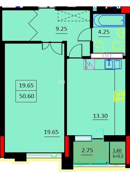 1-кімнатна 50.6 м² в ЖК Шевченко від 21 000 грн/м², м. Біла Церква