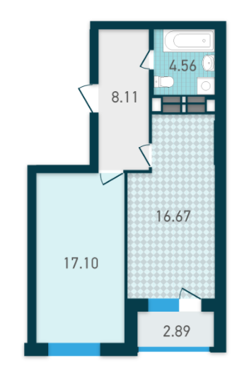 1-комнатная 49.33 м² в ЖК GENESIS от 30 298 грн/м², Киев