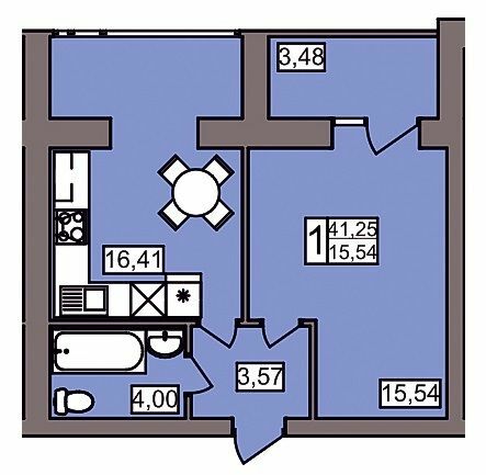 1-комнатная 41.25 м² в ЖК Северный от 11 450 грн/м², Хмельницкий