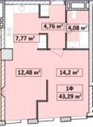 1-кімнатна 43.29 м² в ЖК Capital Tower від 27 000 грн/м², Чернігів