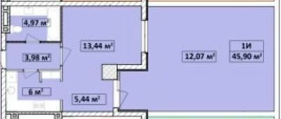 1-кімнатна 45.9 м² в ЖК Capital Tower від 27 000 грн/м², Чернігів